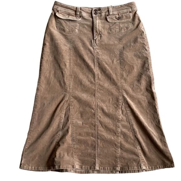 Vintage Brown Thin Wale Corduroy long Skirt Thin Wale‎ - Picture 1 of 9